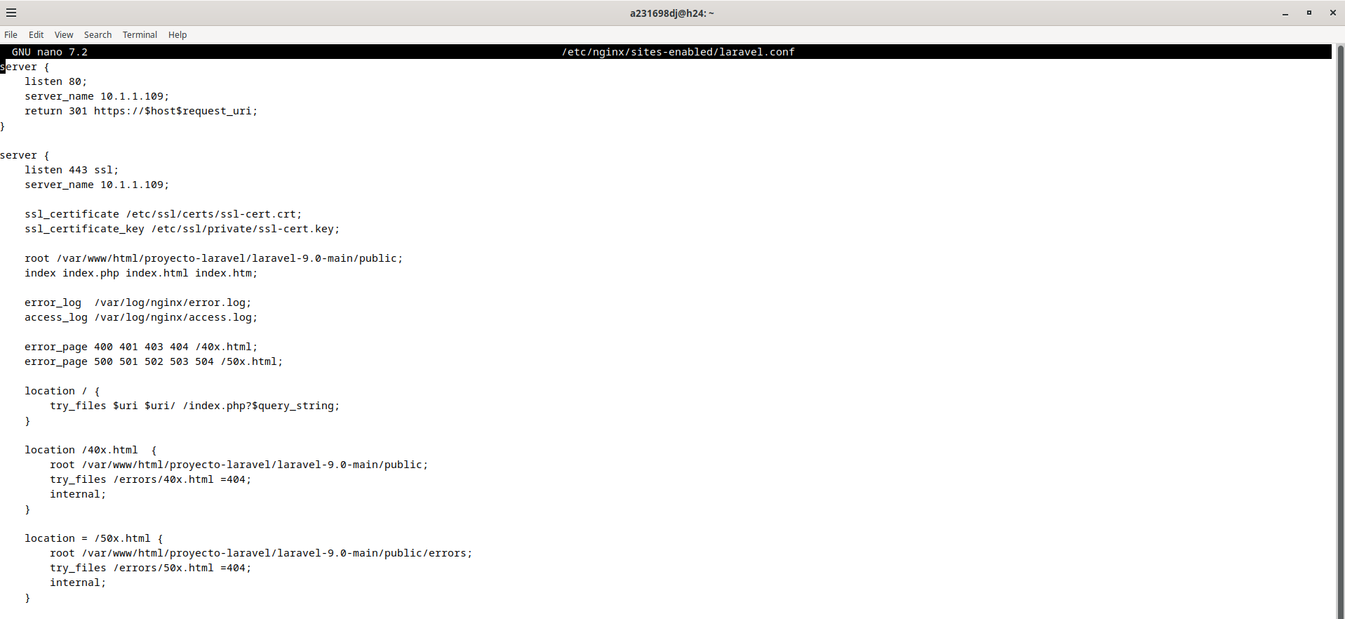 Parte 1 - laravel.conf